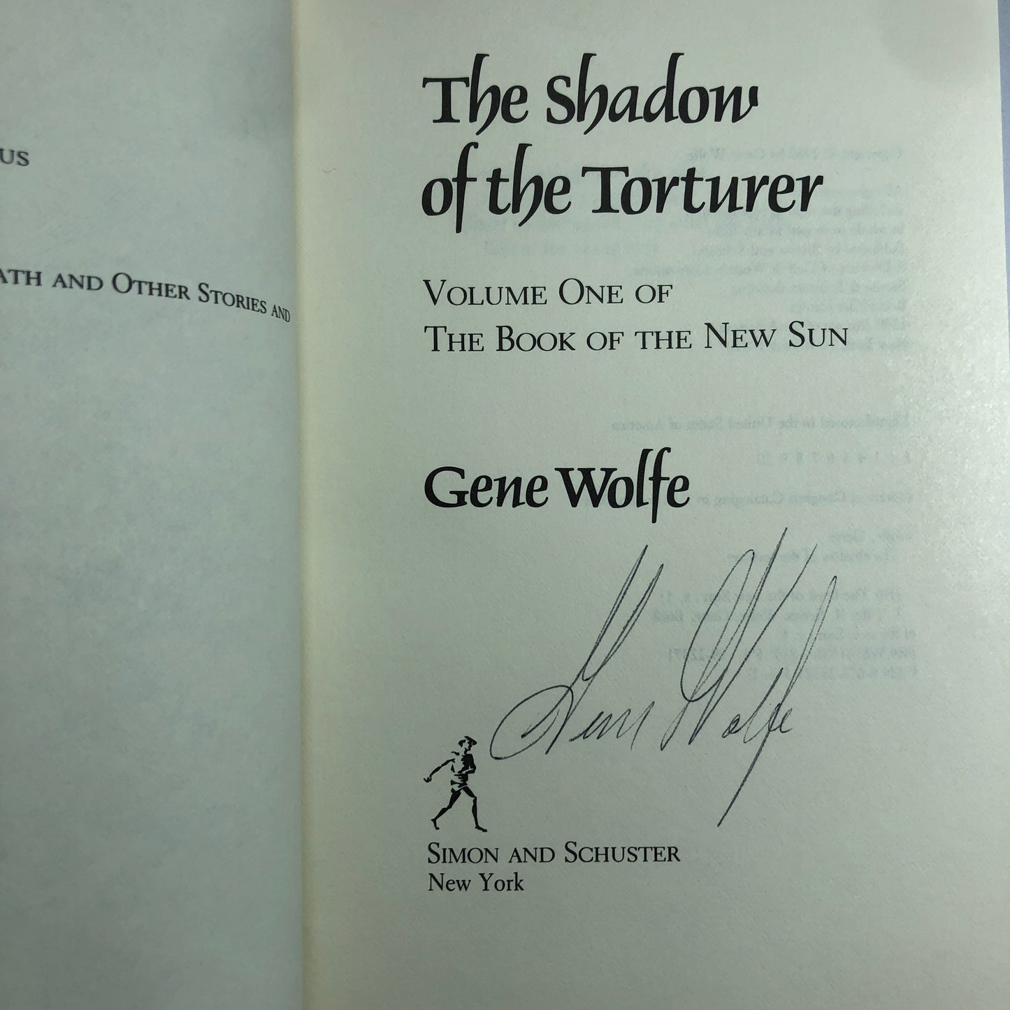 The Shadow of the Torturer by Gene Wolfe (First Edition, First Print, HC, Signed, F)